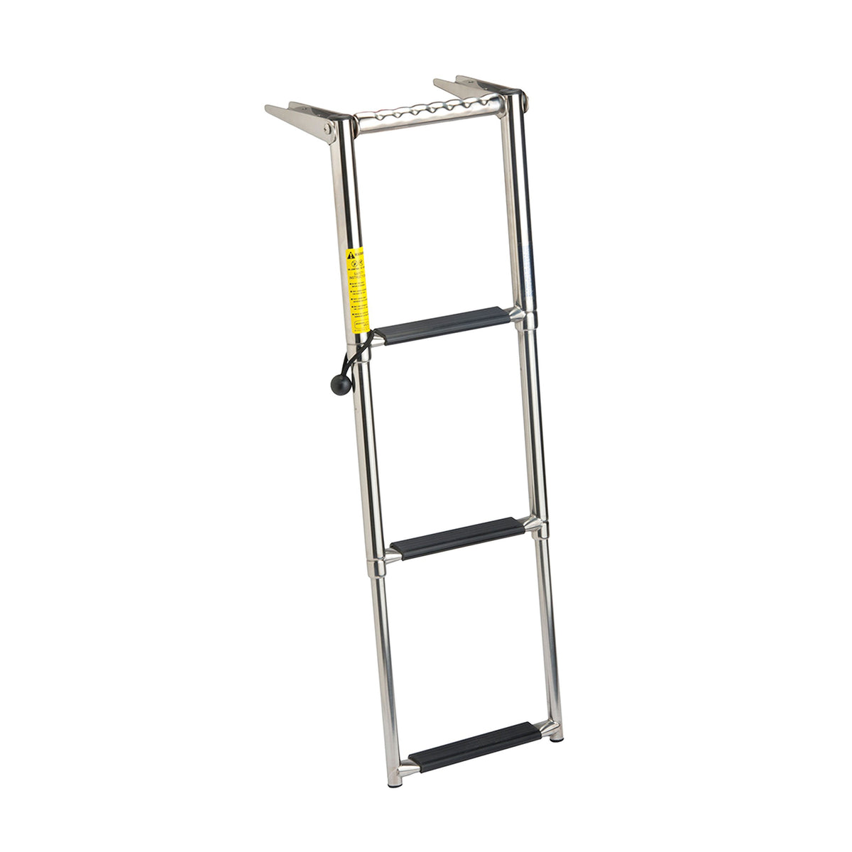 Garelick 19676 Over Platform Telescoping Ladder, 3-Step, 304 Stainless Steel, 275 Pound Capacity