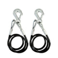 Tie Down Engineering 59548 Trailer Hitch Safety Cables, Class IV 7,000 lb Black Vinyl-Coated Pair