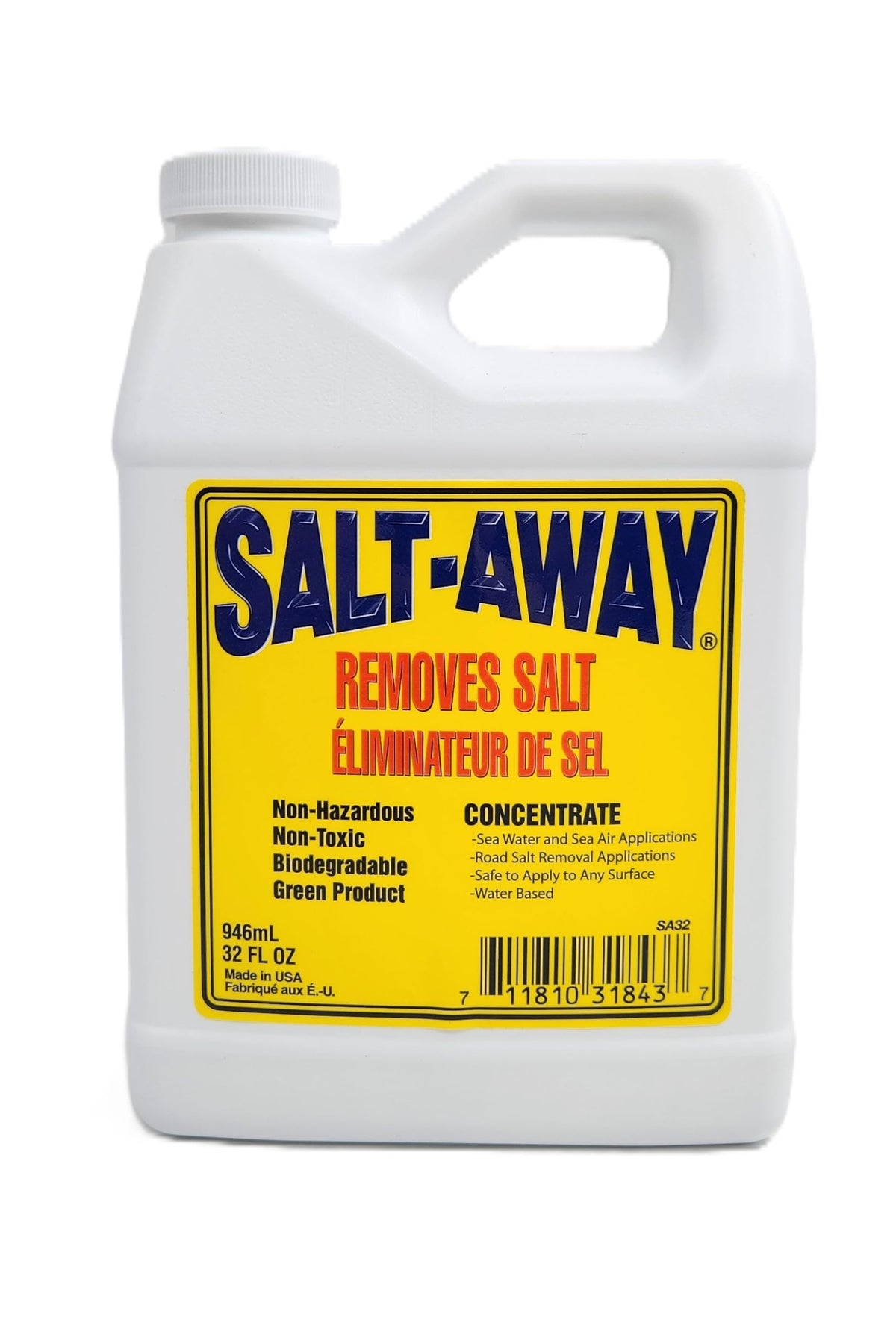 Salt-Away Concentrate Salt Remover and Engine Flush - Biodegradable, Chlorine Free - Available in 32 fl oz Quart to 128 fl oz Gallon