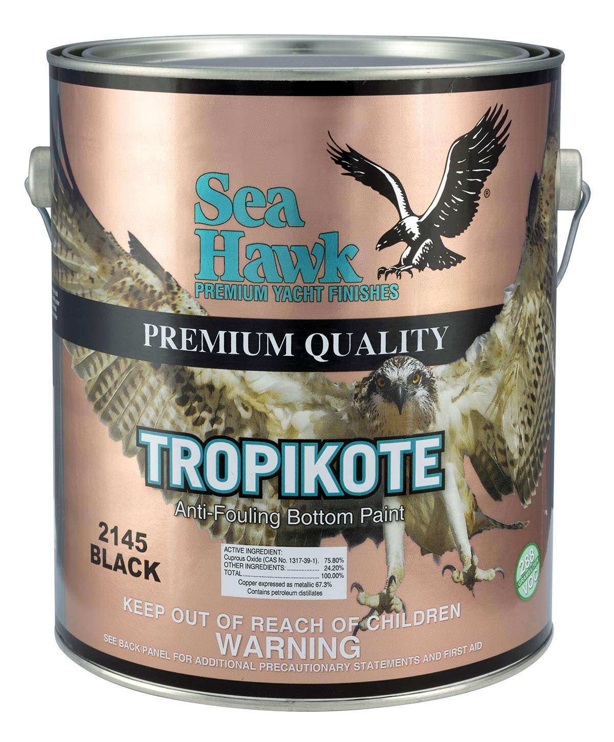Sea Hawk 2145/GL Tropikote Black Hard Bottom Antifouling Paint, Gallon