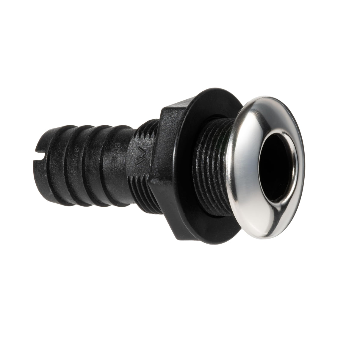 Whitecap Industries Straight Thru-Hull Fittings with Barb, Stainless Steel and Nylon - Available in 1" to 1-1/8" Hose