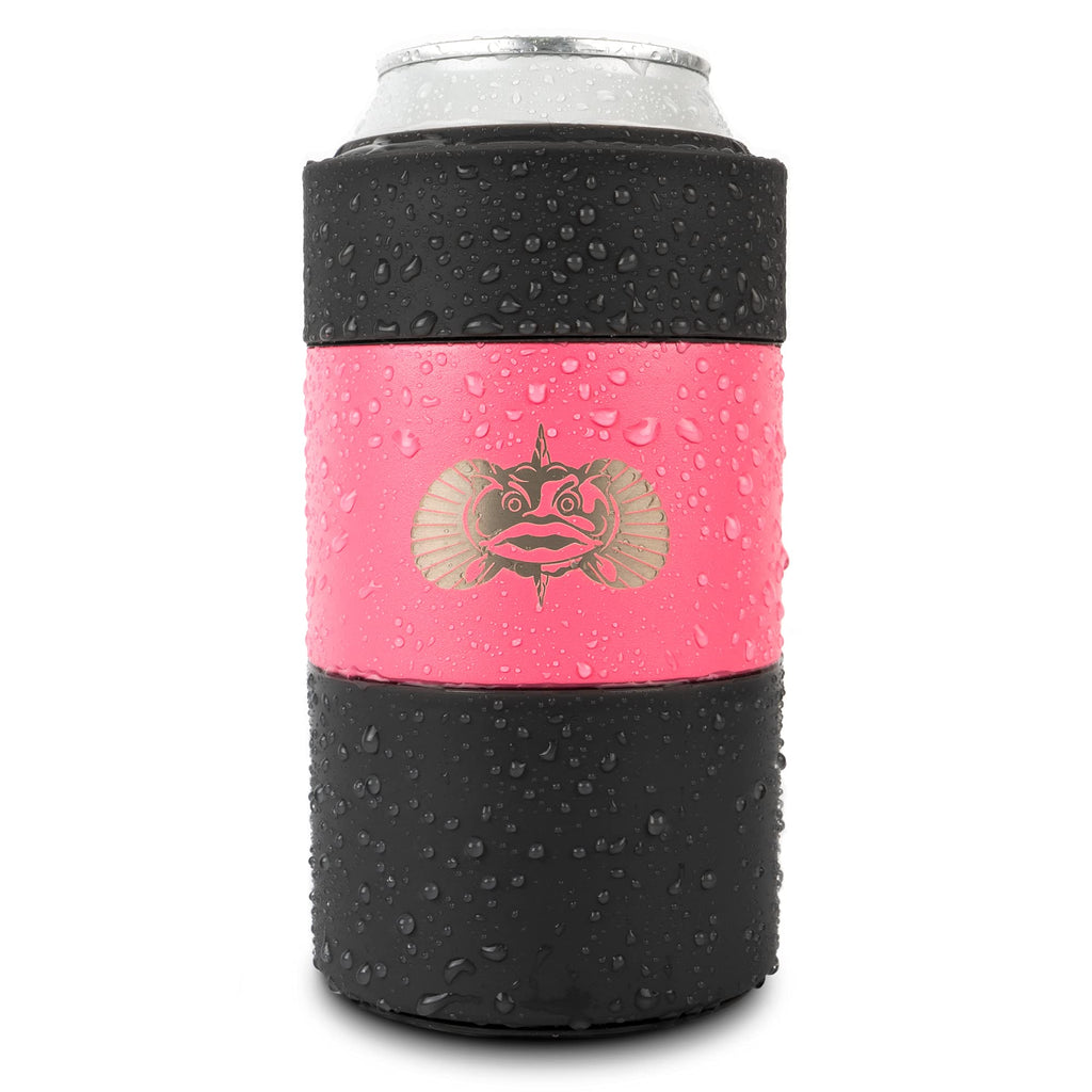 Toadfish Non-Tipping Suction Cup Can Cooler - Stainless Steel Vacuum Insulated, 12 oz - Available in White or Pink