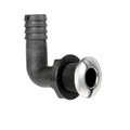Whitecap 90 Degree Thru-Hull Fitting with Hose Barb, 1-1/8 Inch, 316 Stainless Steel and Plastic, S-3810C