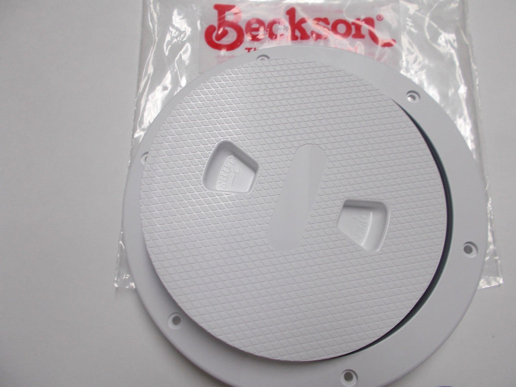 Beckson Marine 6 Inch Screw-In Deck Plate, Diamond Pattern - White or Black