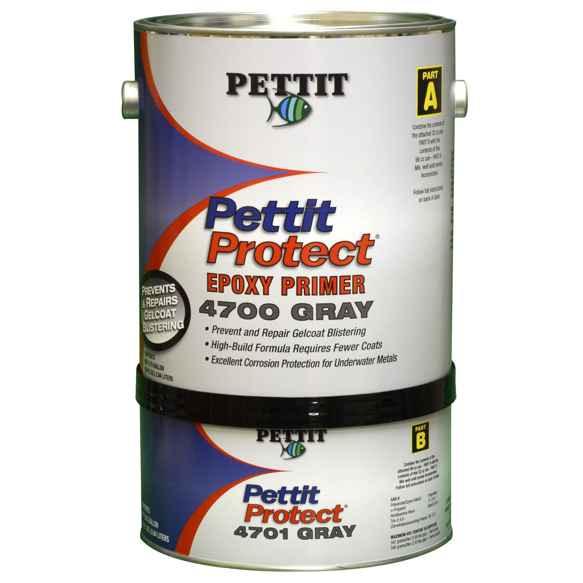 Pettit Protect Epoxy Barrier Coat, Gray, Gallon, Two-Component Underwater Metal and Fiberglass Primer