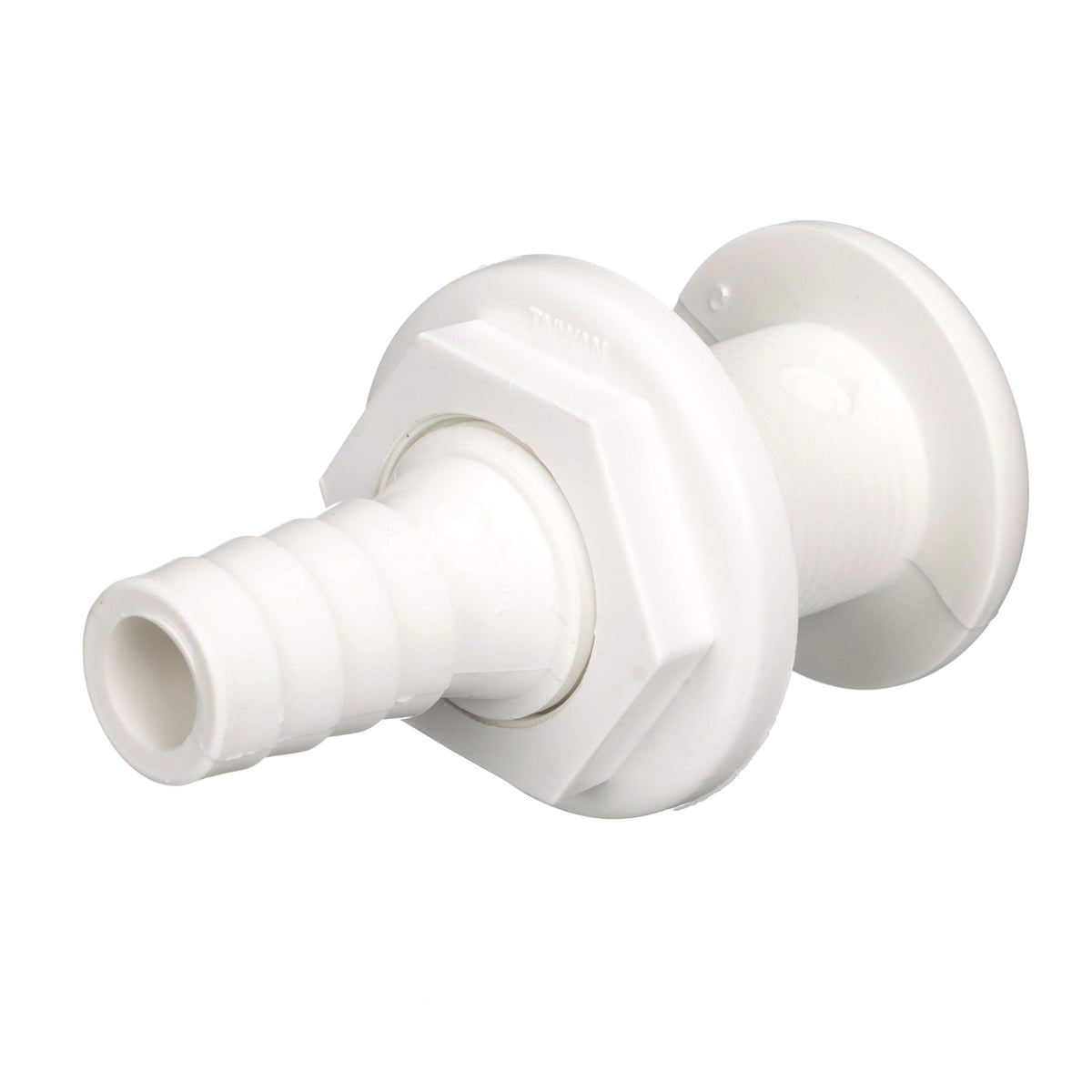 Attwood Thru-Hull Fitting for 3/4 Inch Hose, White, 3873-3