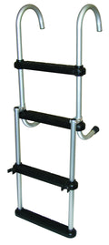JIF Marine 4-Step Removable Folding Pontoon Boat Ladder ASC4, Aluminum, 300 lb Capacity