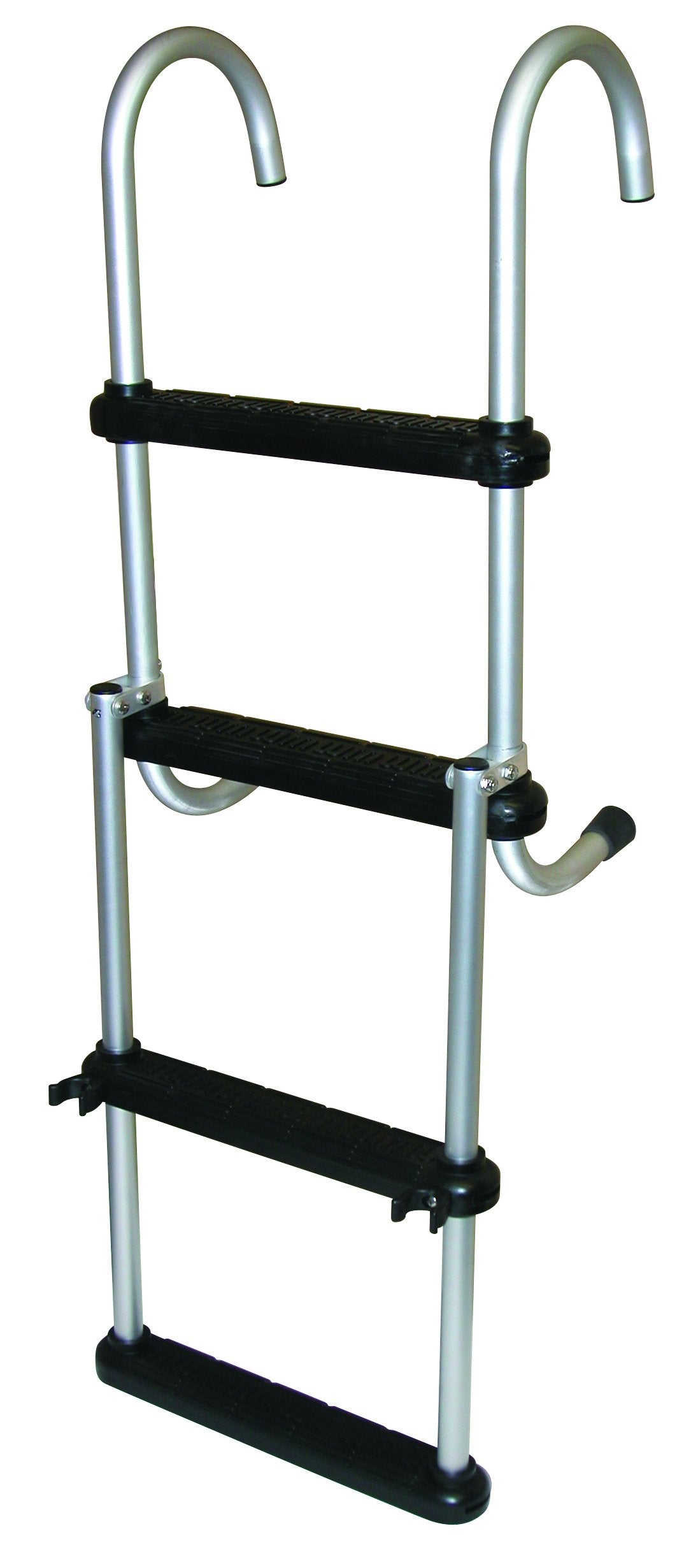 JIF Marine 4-Step Removable Folding Pontoon Boat Ladder ASC4, Aluminum, 300 lb Capacity