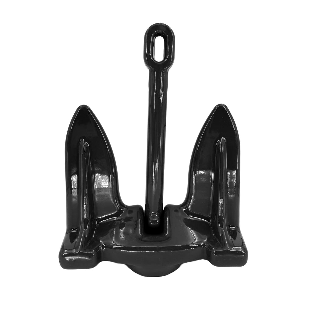 Greenfield Products Navy Anchor - 15 lb Fixed-Stock Fluke Anchor, Blue or Black Coated Finish