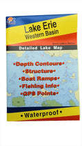 Fishing Hot Spots Lake Erie Western Basin Map L127, Waterproof Fishing Chart with GPS Points
