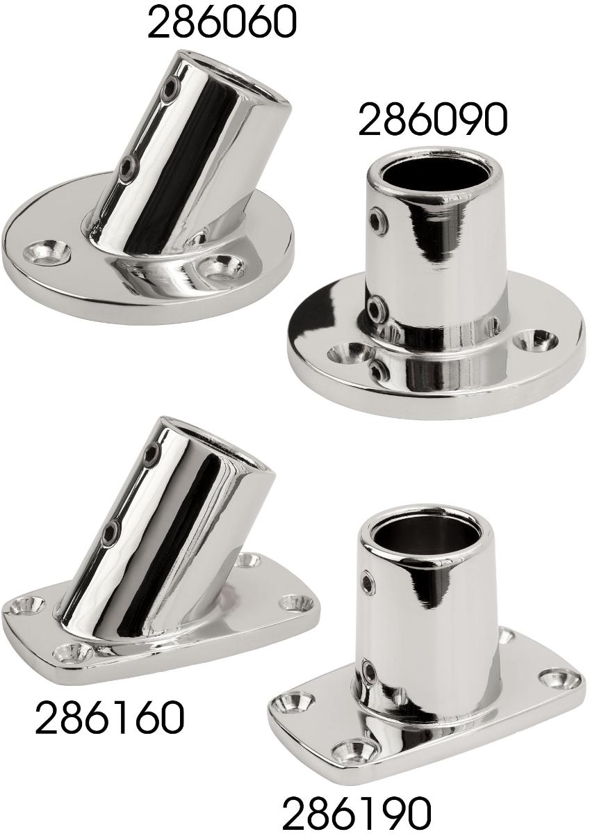 Sea-Dog 286190-1 90 Degree Rectangular Base Rail Fitting, 7/8 Inch Tube