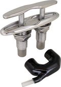 Sea-Dog Pull-Up Cleat, 5-3/4 Inch, 316 Stainless Steel Flush Mount Deck Cleat with Studs
