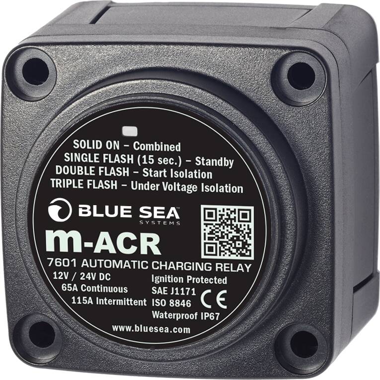 Blue Sea Systems 7601 m-ACR Automatic Charging Relay, 65 Amp 12/24V DC