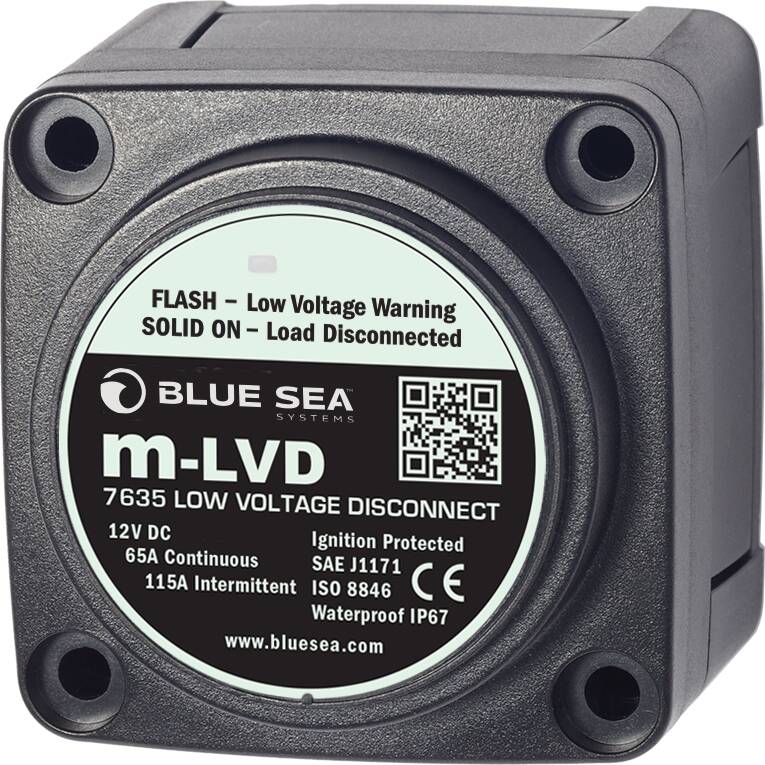 Blue Sea Systems 7635 m-LVD Low Voltage Disconnect, 65 Amp 12V DC