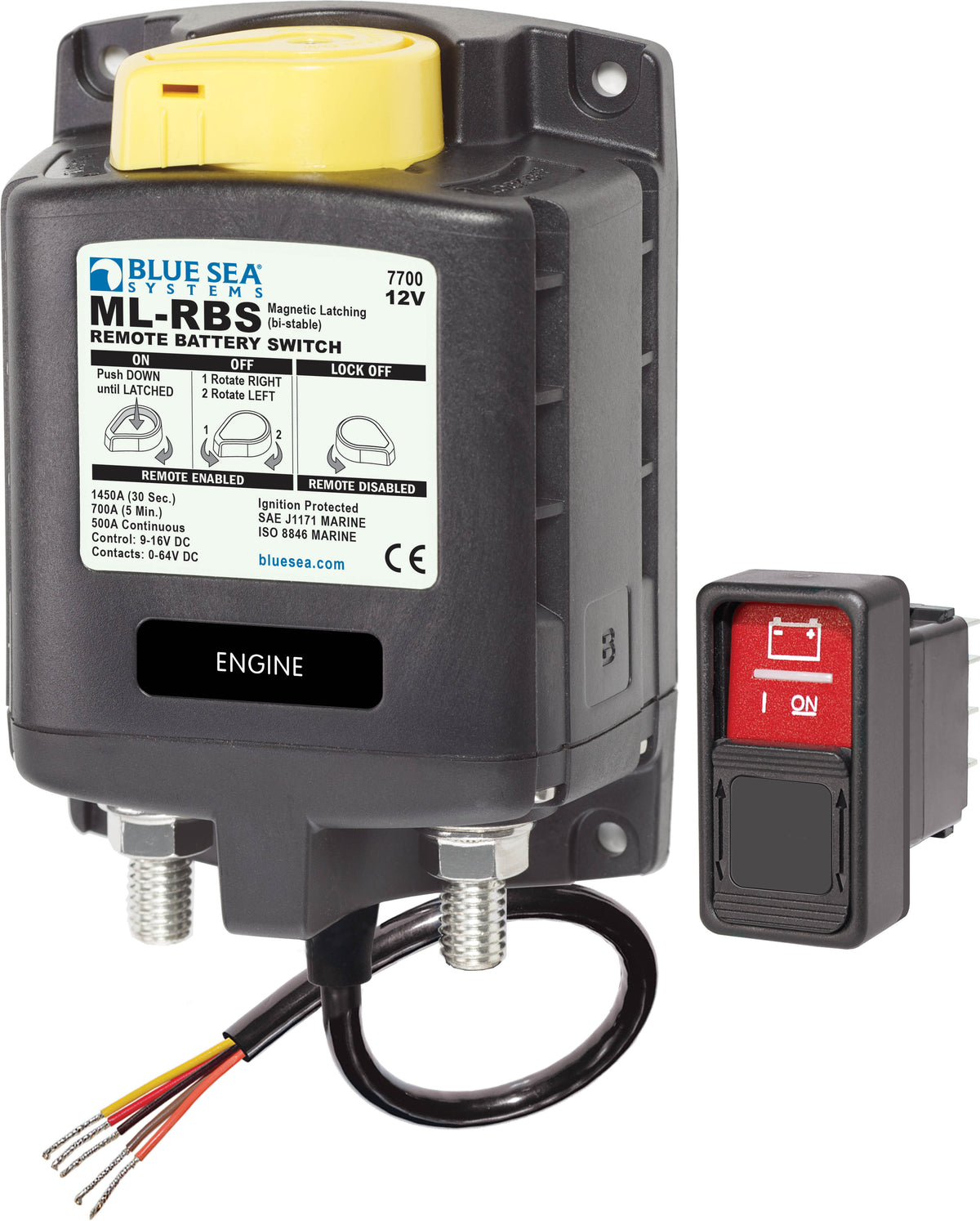 Blue Sea Systems 7700 ML-Series Remote Battery Switch, 12V, 500A Continuous
