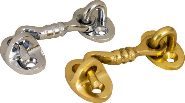 Sea-Dog Chrome Door Hook 222065-1, 2-3/4 Inch Decorative Hook-and-Eye for Boat Doors and Cabinets