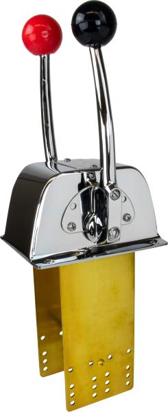 Sea-Dog Dual Function Engine Control, Chrome Plated Brass, Top Mount Shift and Throttle Control for Inboard, Stern Drive and Outboard Engines