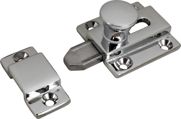 Sea-Dog Cupboard Bolt 222380-1, Chrome Plated Extruded Brass, 1-1/2 Inch