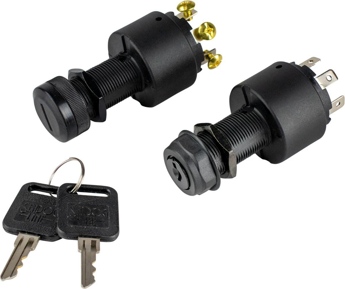 Sea-Dog Four Position Ignition Switch 420375-1, Long Shaft, 4-Screw Terminal