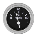Sierra 80180P Heavy Duty Electric Oil Pressure Gauge, 0-80 PSI, 2 Inch, 12V, Inboard and Diesel Engines