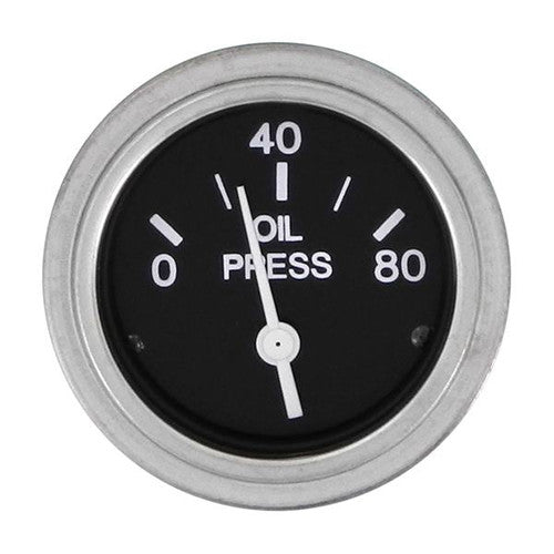 Sierra 80180P Heavy Duty Electric Oil Pressure Gauge, 0-80 PSI, 2 Inch, 12V, Inboard and Diesel Engines