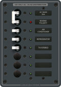 Blue Sea Systems 8027 Traditional Metal AC Distribution Panel, Main + 6 Positions, 120V AC