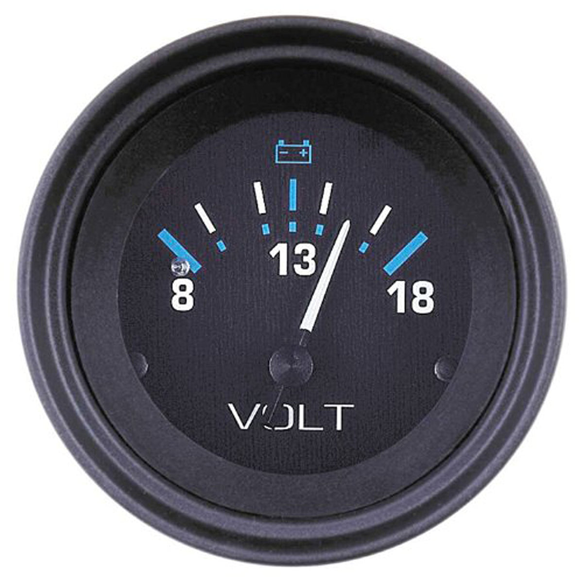 Sierra 68408P Eclipse 2 Inch Voltmeter, 8-18 VDC, Universal Fit for Outboards, Stern Drives and Gasoline Inboards