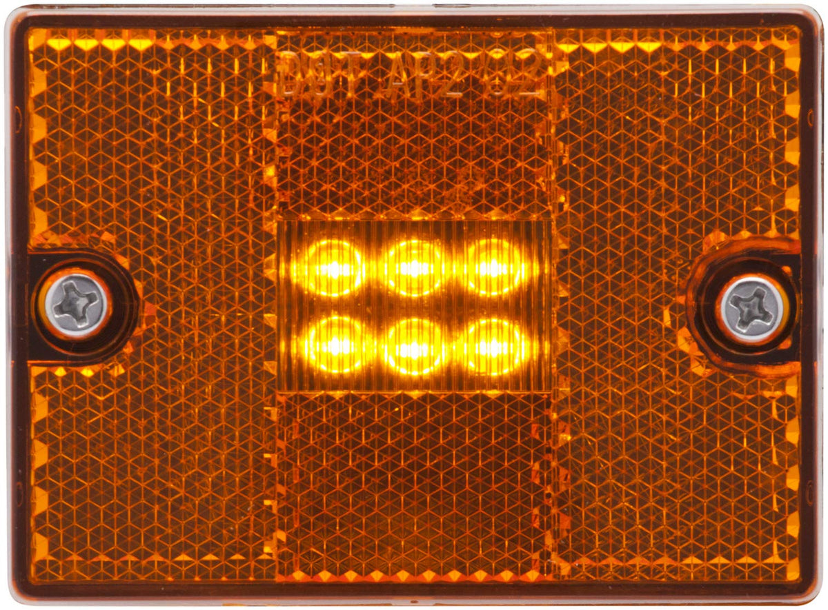 Optronics MCL36AS LED Stud Mount Marker Light, Yellow, Hardwired Clam Pack
