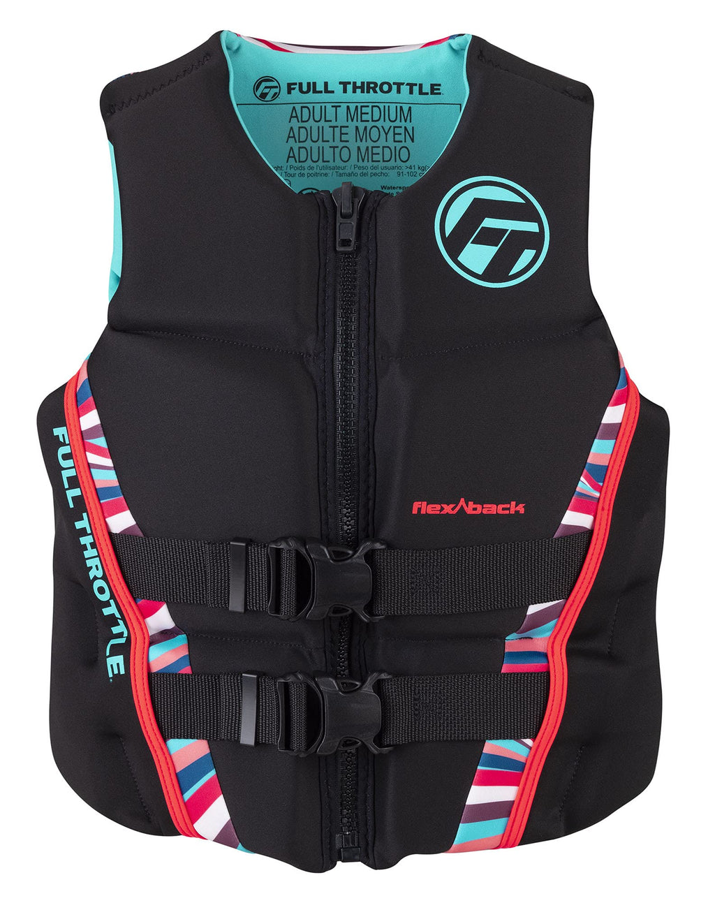 Full Throttle Women's Rapid-Dry Flex-Back Life Jacket - Pink, Small to X-Large