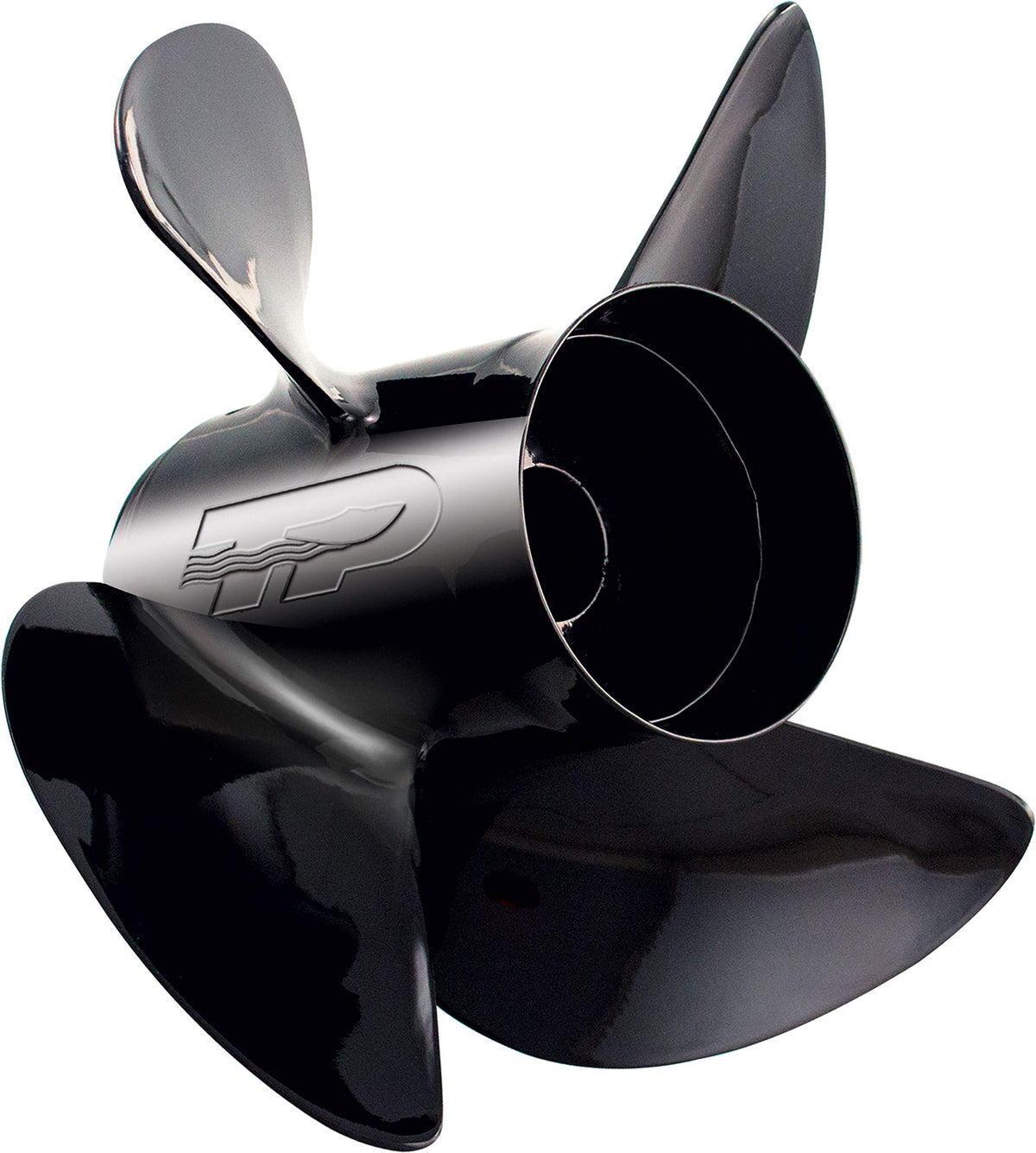 Turning Point Propellers 21431530 Prop Hustler Aluminum Outboard Propeller, 13.5 x 15, 4-Blade, RH, Black