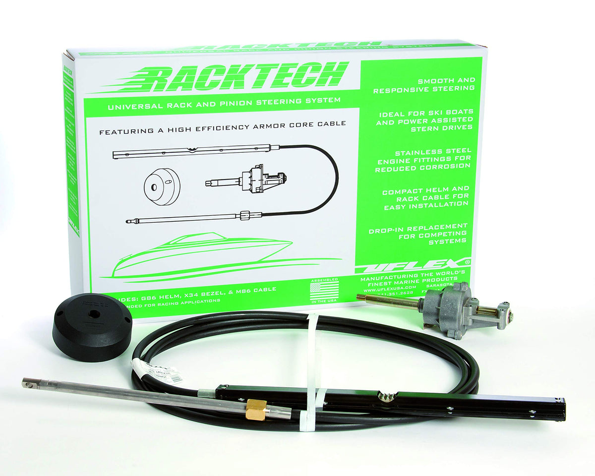Uflex RACKTECH15 RackTech Rack and Pinion Steering System, 15 Foot Cable