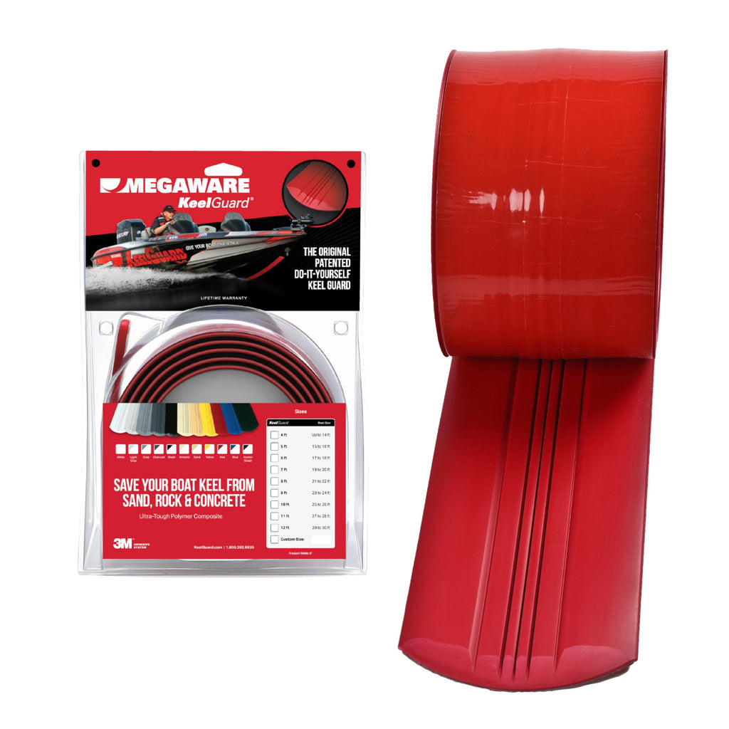 Megaware KeelGuard Self-Adhesive Boat Keel Protector - Available in 6', 7', and 8' Lengths, Multiple Colors