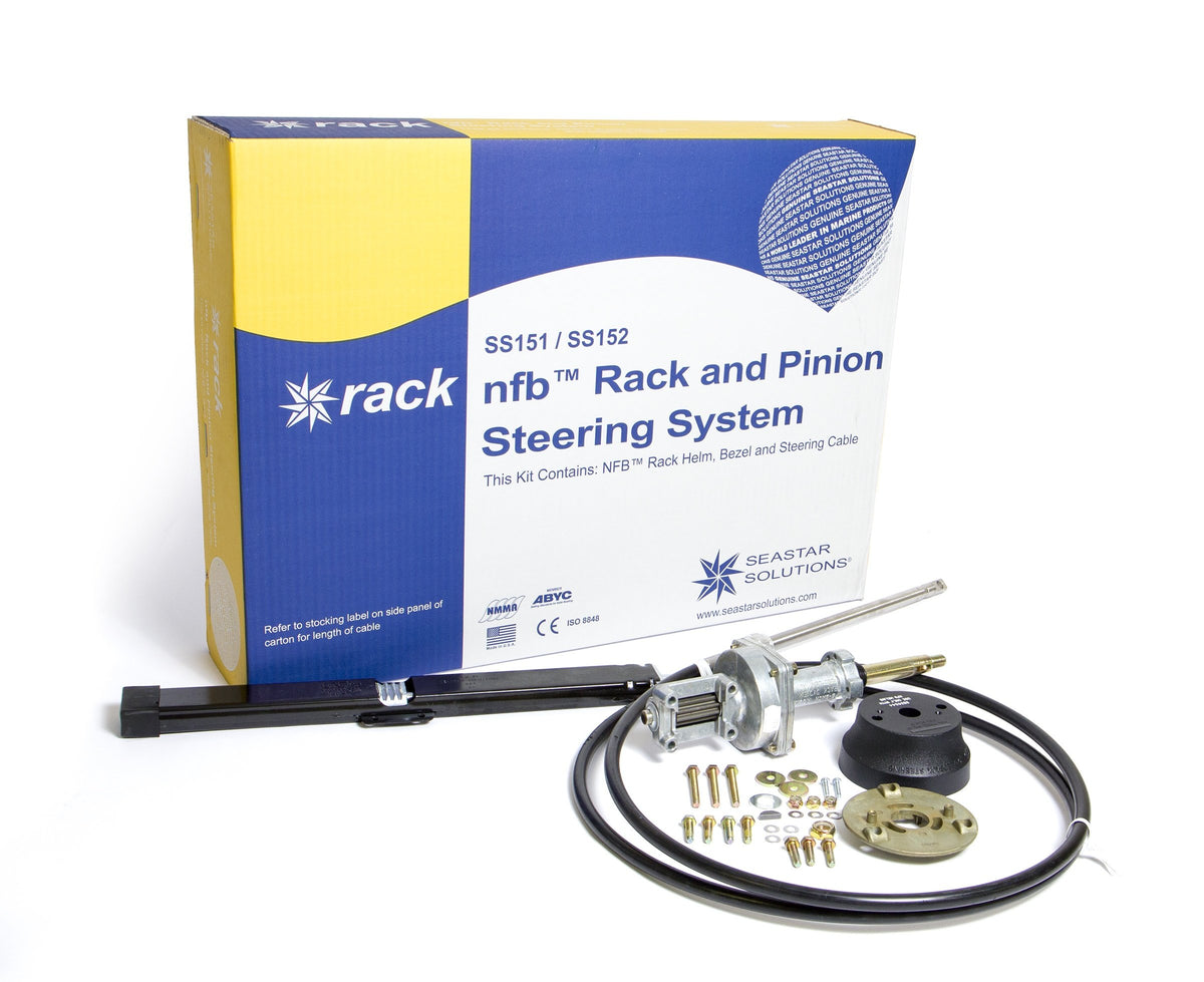 SeaStar SS15214 NFB Pro Rack Steering Kit with Dual 14-Foot Steering Cable, Back Mount