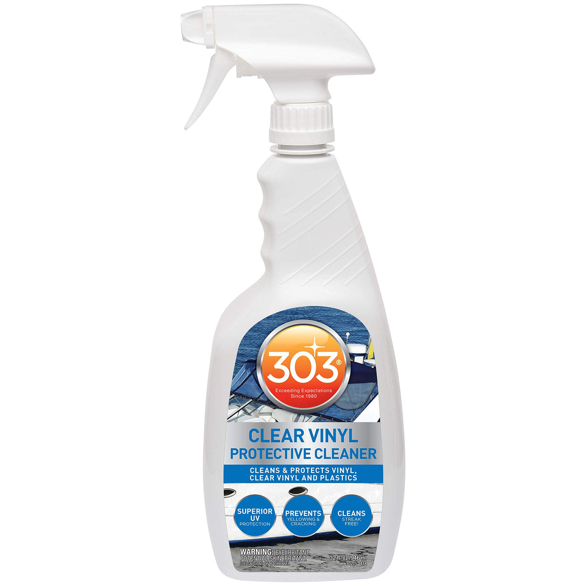 303 Products Clear Vinyl Protective Cleaner, 32 oz, for Isinglass and Strataglass Marine Vinyl (30215)