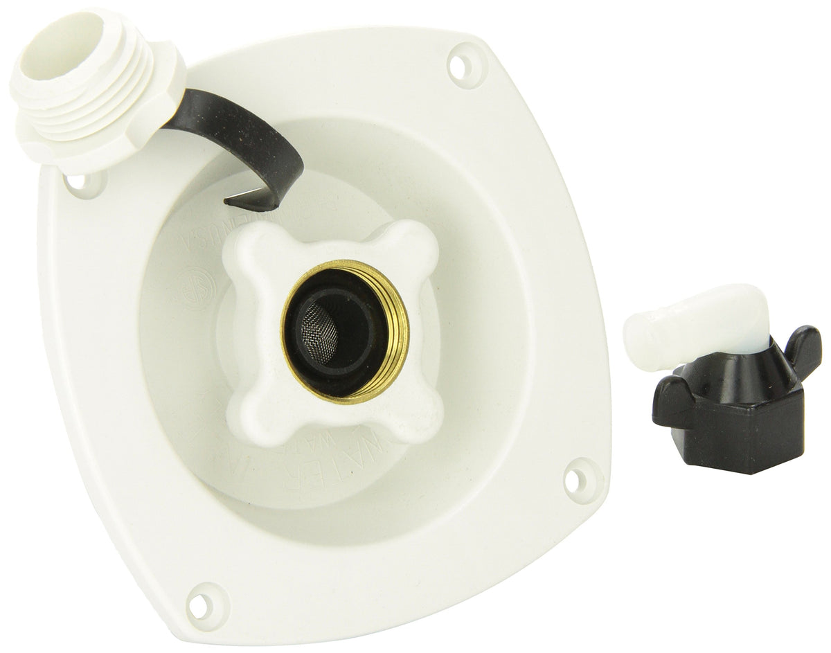 Shurflo 183-029-18 Pressure Reducing City Water Entry Fitting, Wall Mount, White