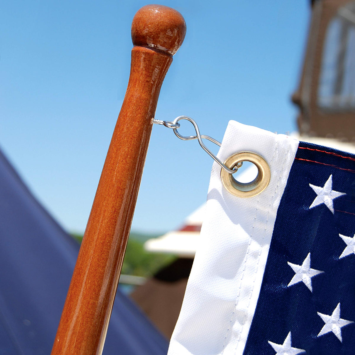 Taylor Made Products Teak Flag Pole, 1-1/4 Inch x 48 Inch, Boat Flag Staff #60756