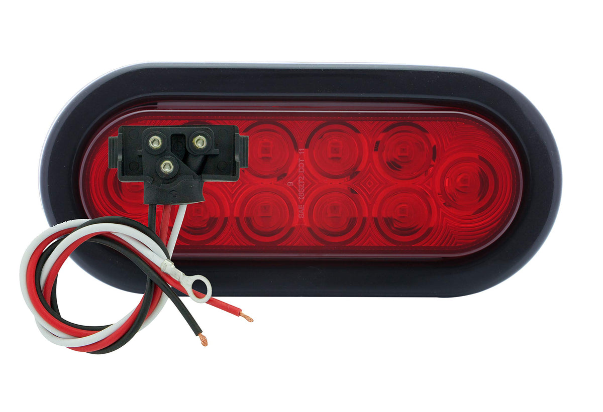 Optronics STL72RK 6 Inch Oval Sealed LED Stop/Turn/Tail Light Kit, Red
