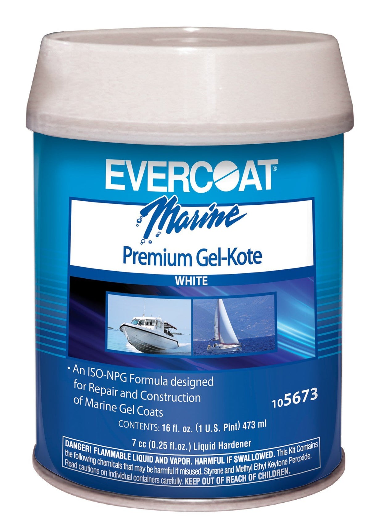 Fiberglass Evercoat Gel-Kote White Gelcoat Repair, Pint, Pack of 2 (105673)