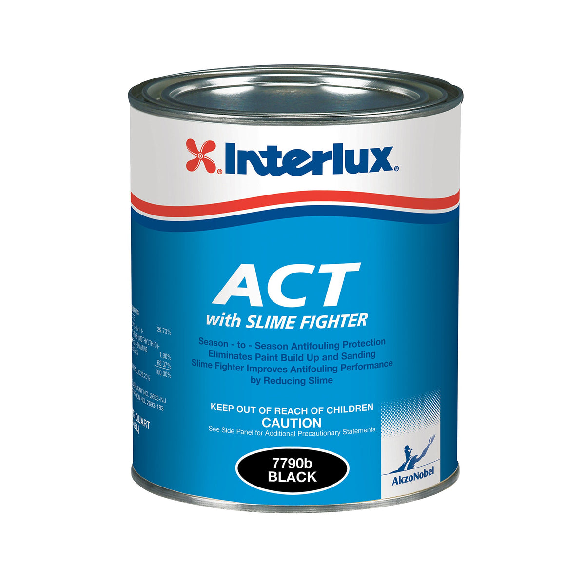 Interlux Bottomkote ACT Ablative Antifouling Bottom Paint, Black, Quart (MPN 5608622)