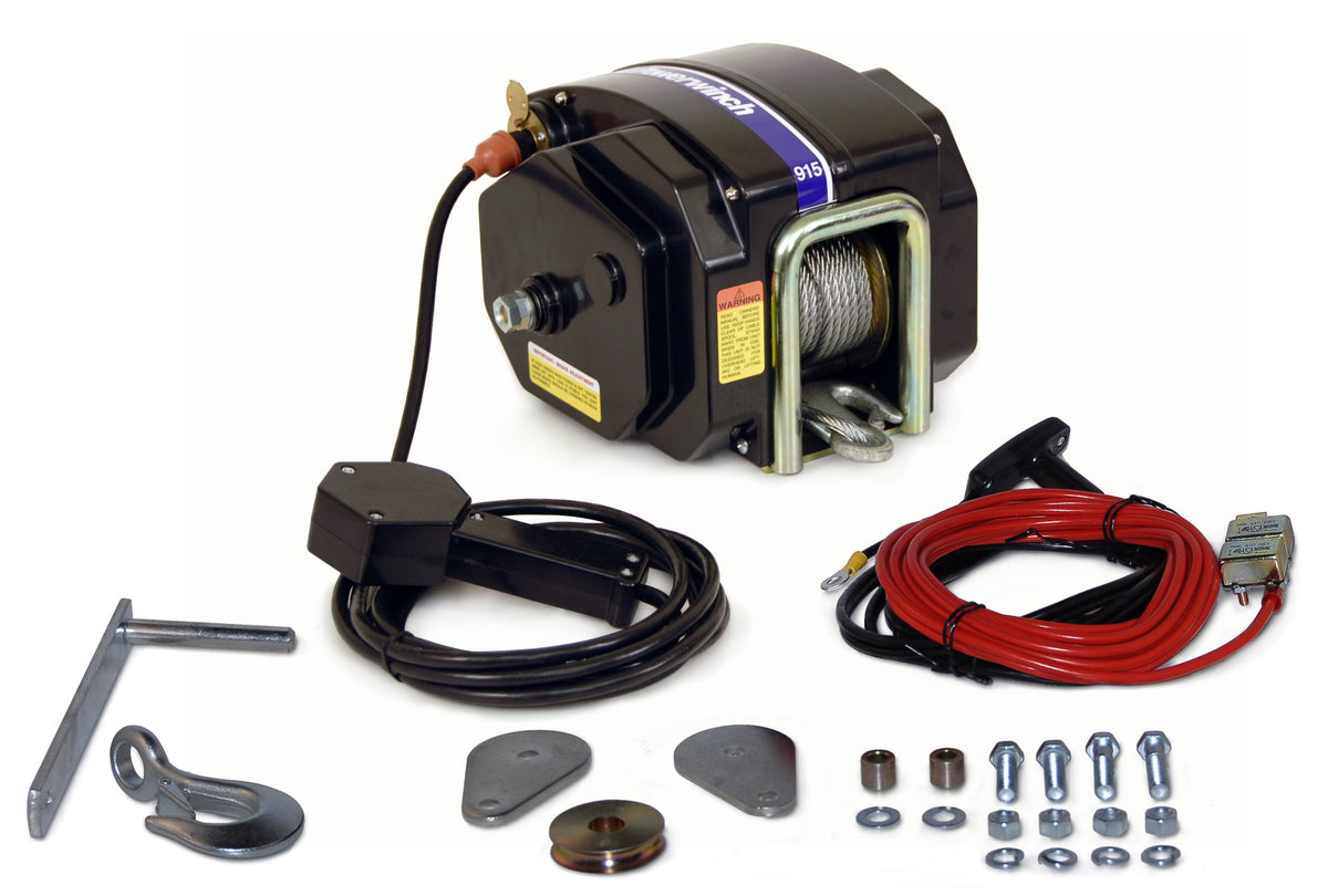 Powerwinch 77915 Electric Trailer Winch, 12-Volt Power-In/Power-Out, 9500 lb Capacity