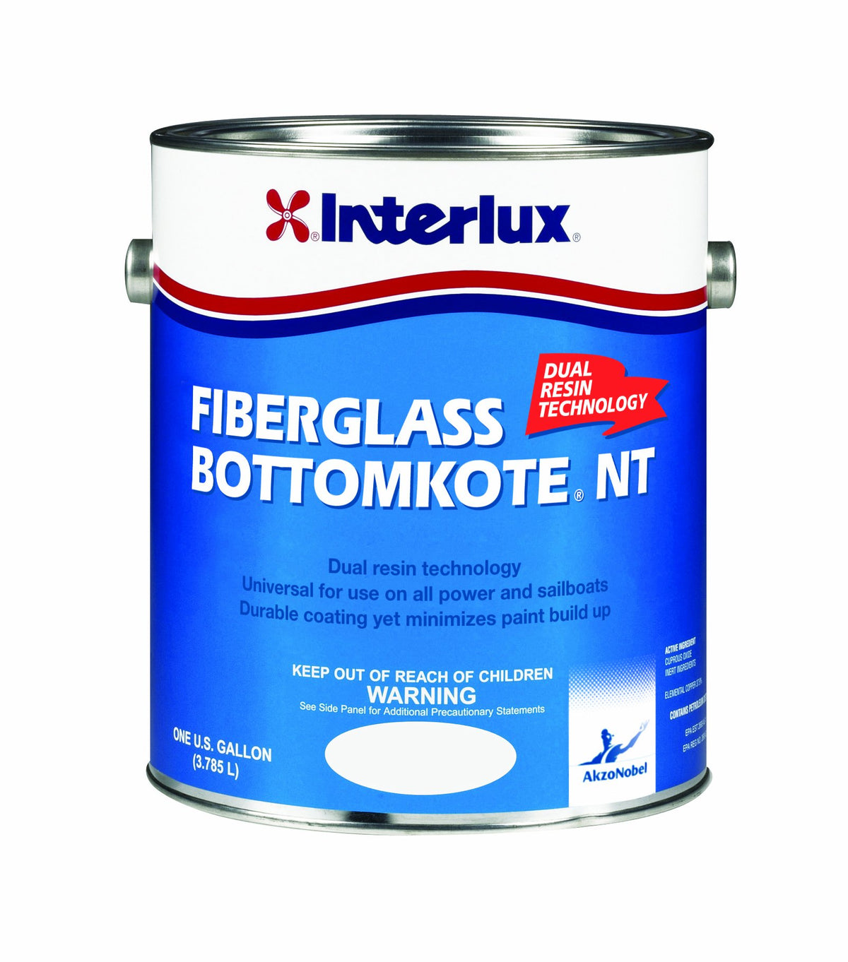 Interlux Fiberglass Bottomkote NT Ablative Antifouling Bottom Paint, Blue, Quart (32 oz)
