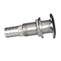 Attwood 66547-3 Stainless Steel Straight Thru-Hull Fitting, 3/4 Inch Hose Barb, NPSM Thread