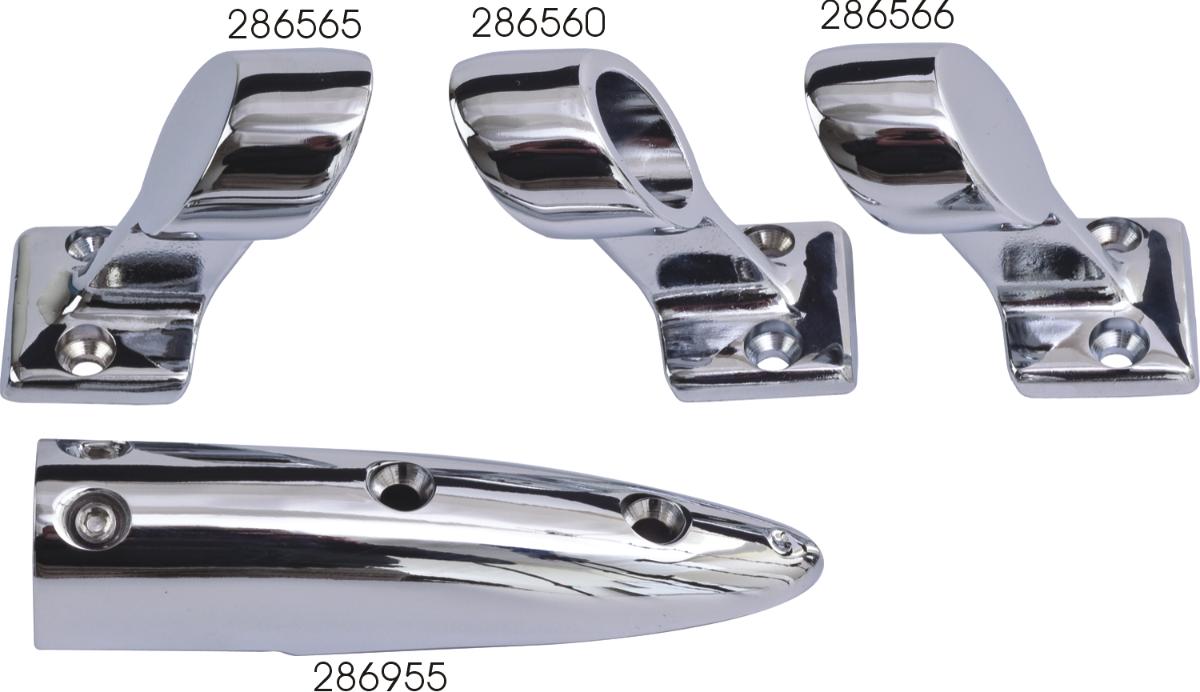 Sea-Dog 286565-1 Hand Rail Fitting, 60 Degree End - Left (Port), Chrome Plated Zinc, 7/8 Inch Tube