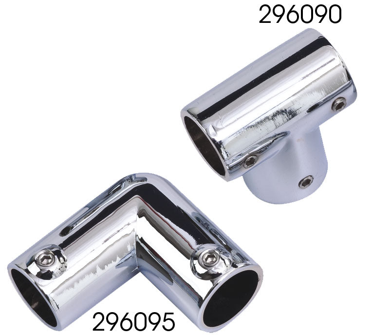 Sea-Dog 90 Degree Rail Tee Fitting, 7/8 Inch Tube, Chrome Plated Die Cast Zinc, 296090-1
