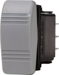 Blue Sea Systems Contura III SPST Off-(On) Rocker Switch, Gray - Water Resistant Marine Panel Switch (8231)