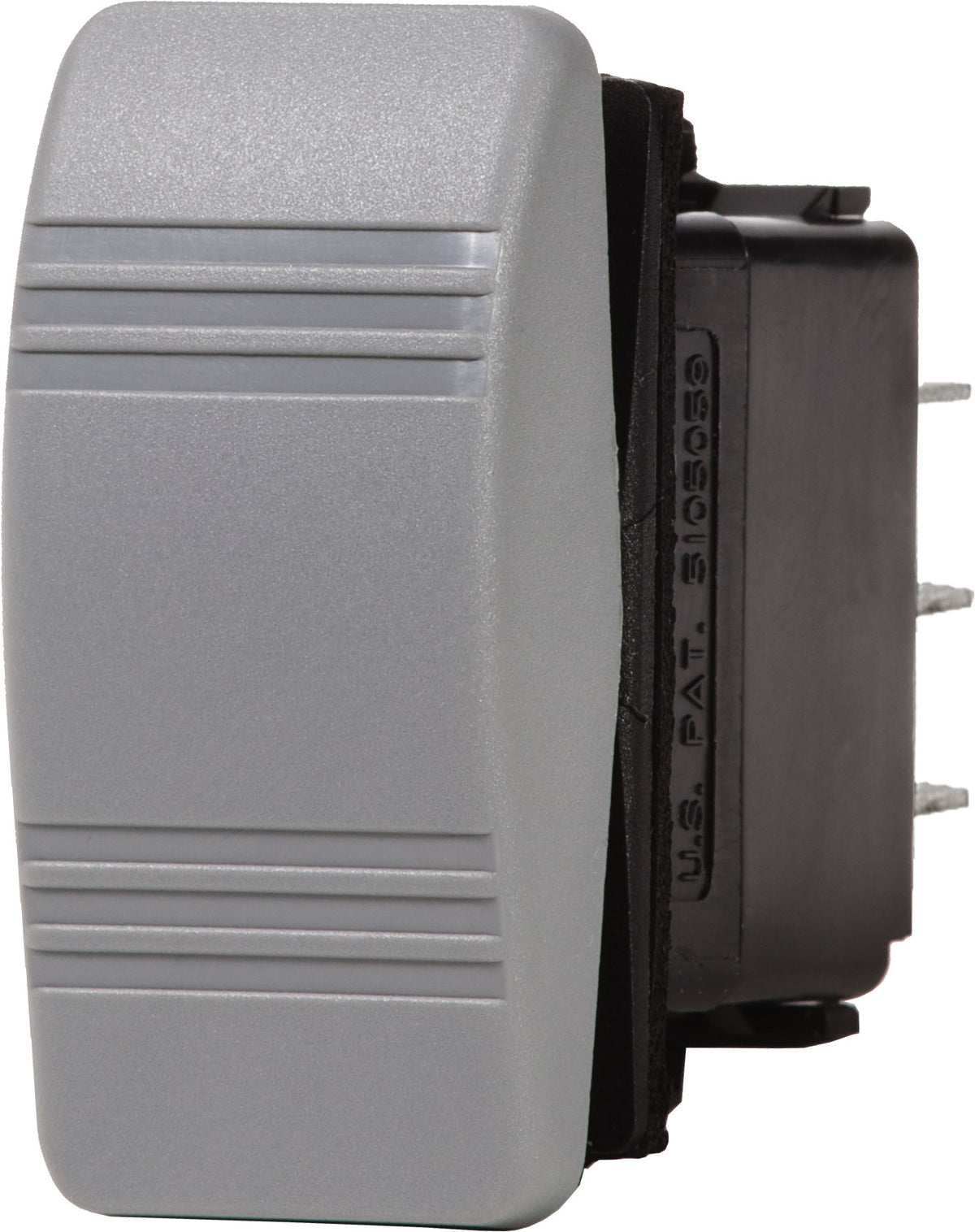 Blue Sea Systems Contura III SPST Off-(On) Rocker Switch, Gray - Water Resistant Marine Panel Switch (8231)