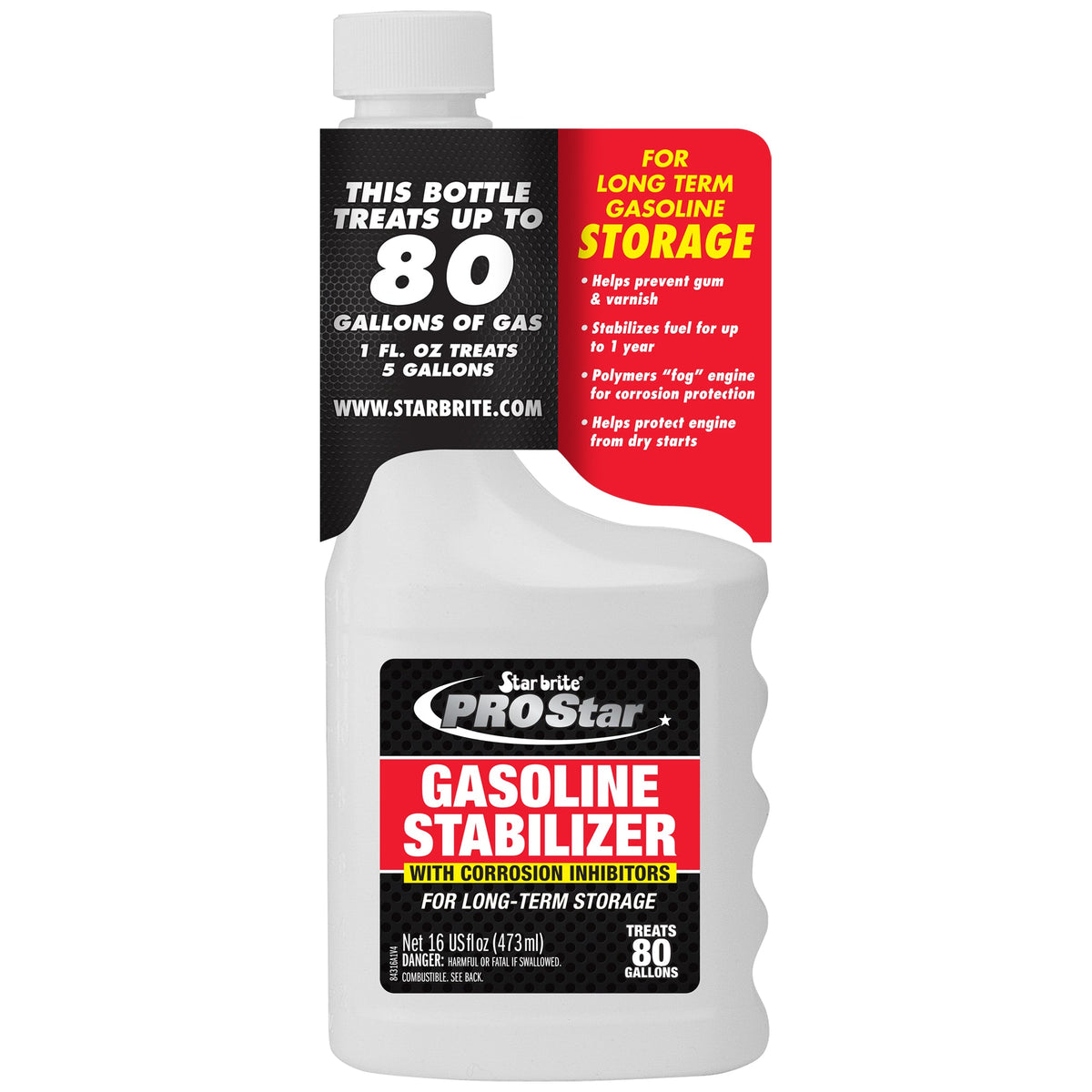 Star brite Gasoline Stabilizer with Corrosion Inhibitors 84332, 32 oz, for Gasoline Engines