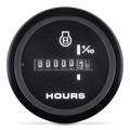 Sierra 84760P Amega 2 Inch Hourmeter Gauge, 12-24V, Black Dial