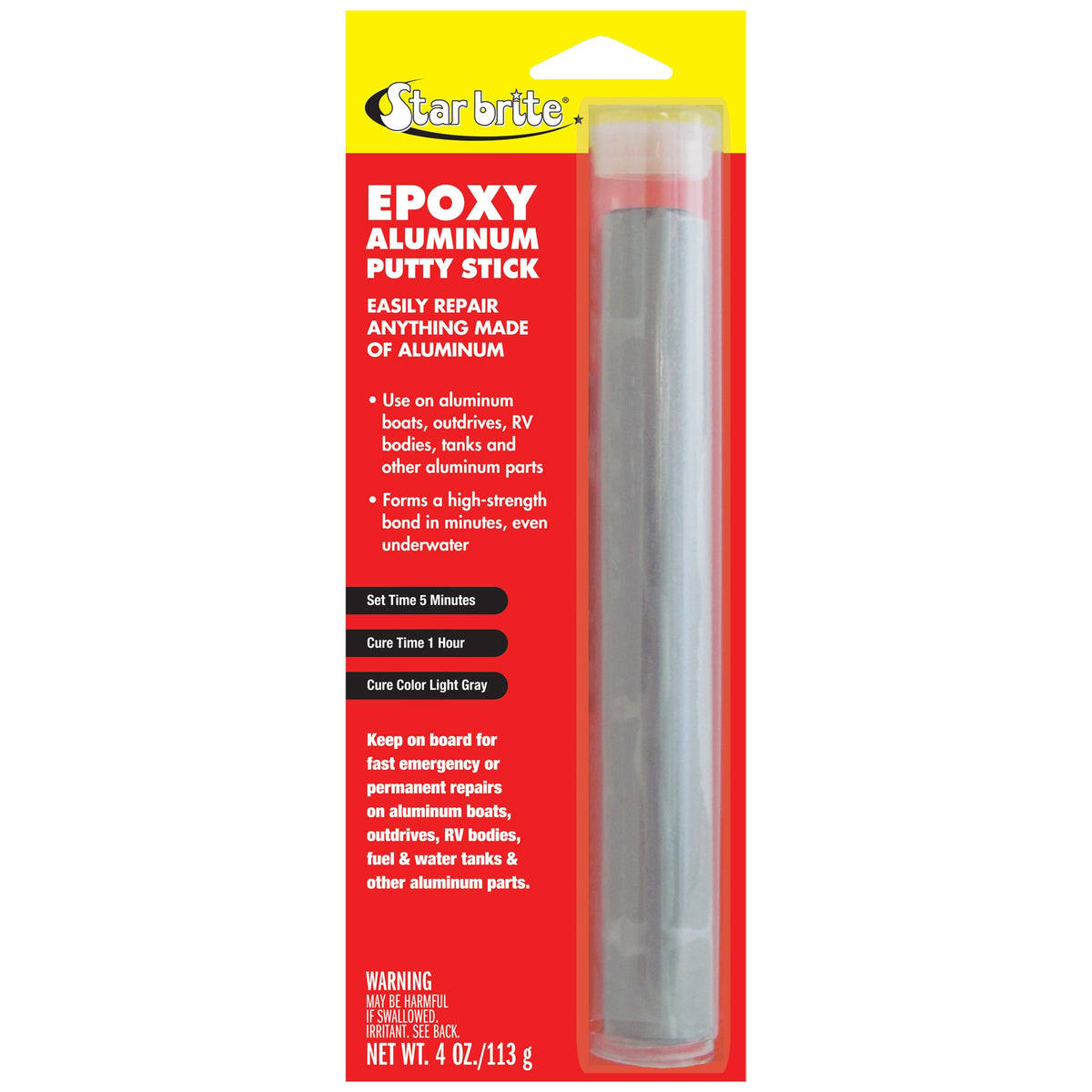 Star brite Epoxy Aluminum Putty Stick 87004 - Underwater Repair for Aluminum Boats, RVs, Tanks