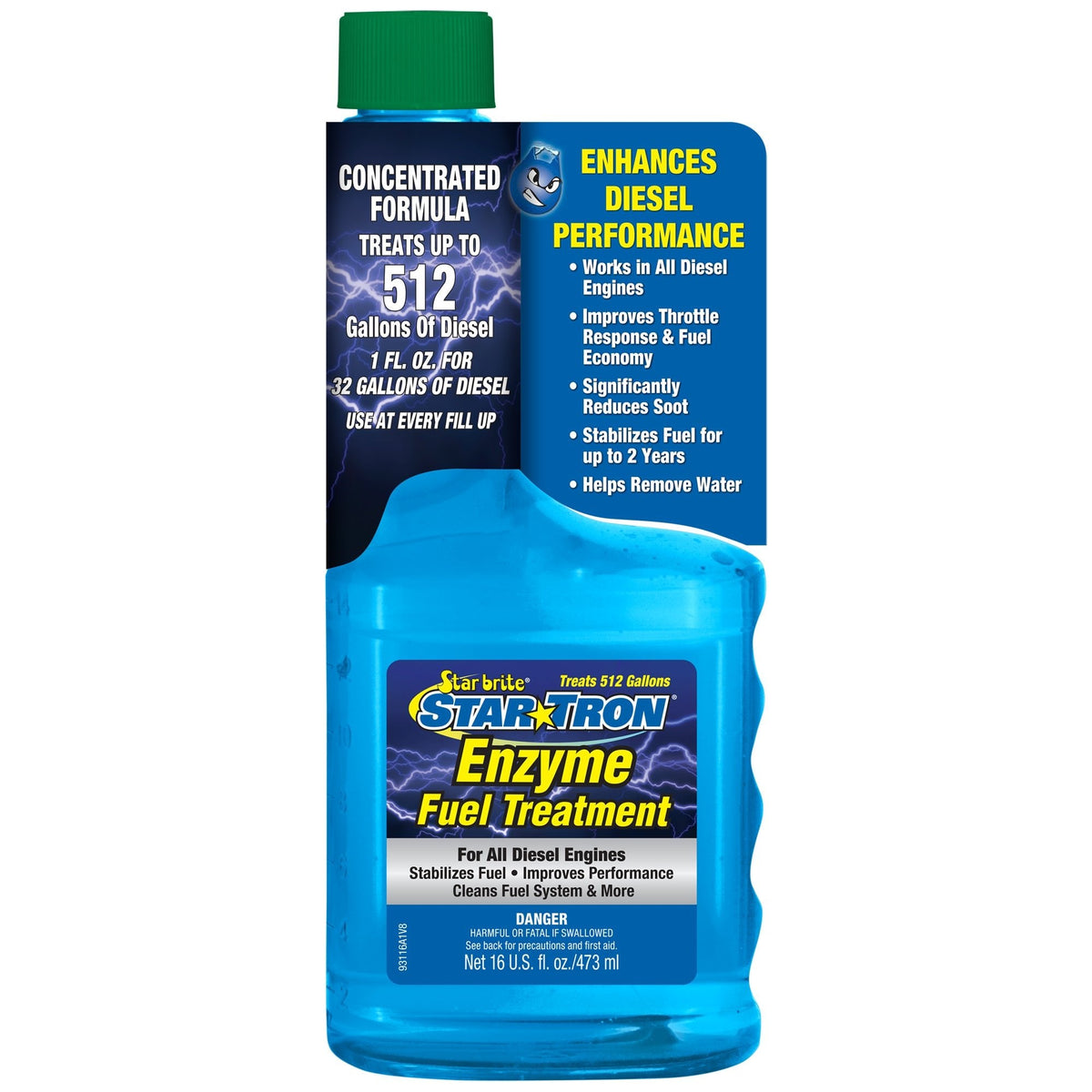 Star brite Star Tron Enzyme Fuel Treatment - Concentrated Diesel Formula, 16 oz